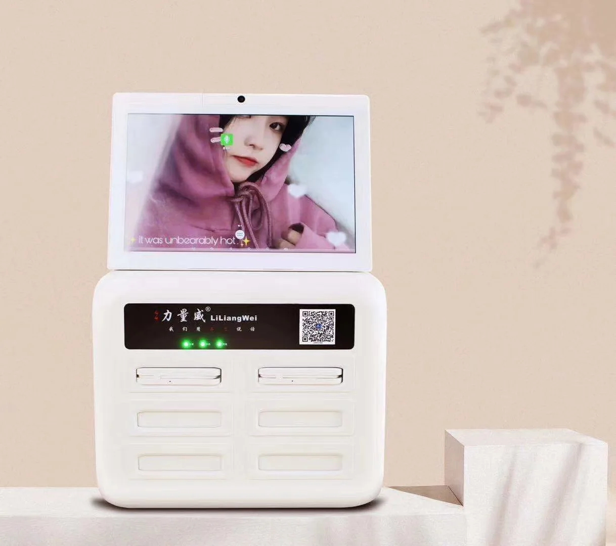 
Hot selling 6 slots sharing power bank charging stations with 10.1 inch LCD advertising screen 