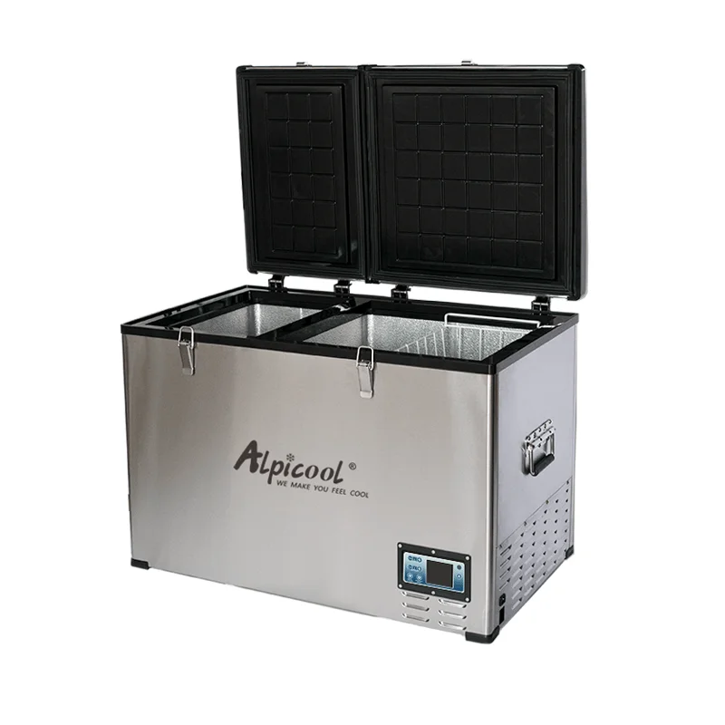 Abarth Mini Frid Stainless Steel Dual-Zone Compressor Freezer with 12V/24V Cooling Capacity