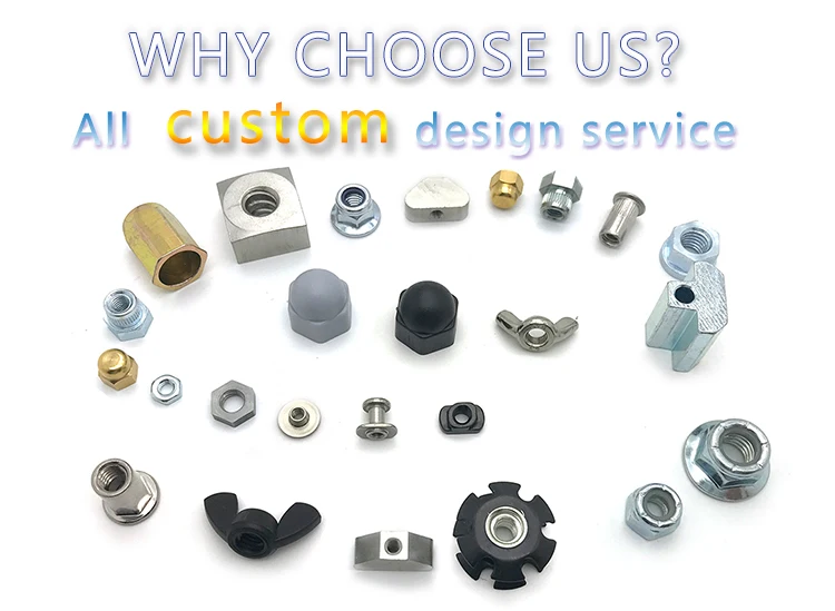 Custom made M6 steel zinc plated black square lock cage nut for cabinet