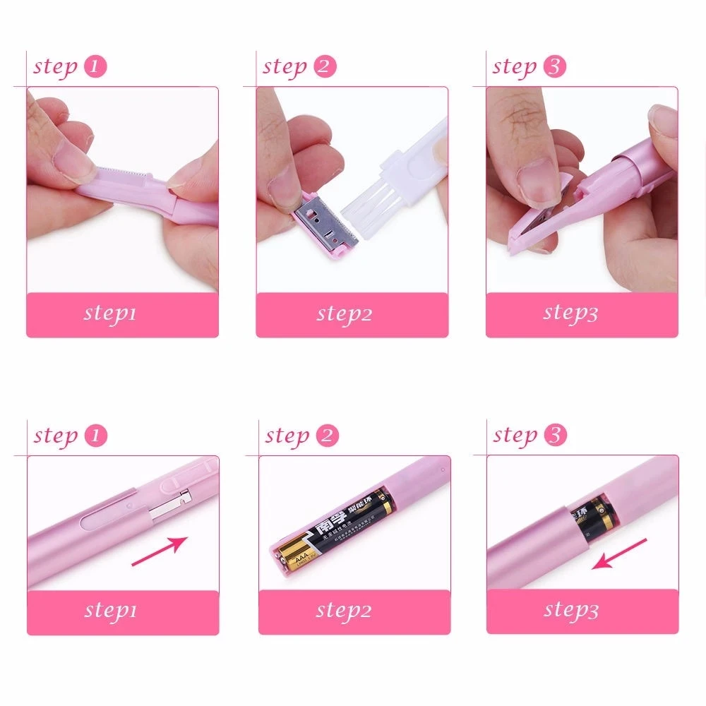 Hot Sale Portable Safety Mini Electric Shaving Pen Hair Remover clipper Razor Scissors Kit For Lady Eyebrow Shaping Trimmer