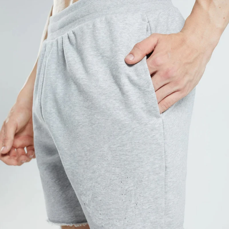 Slim Fit Gym Shorts Mens Cotton Spandex Shorts French Terry Shorts For Men