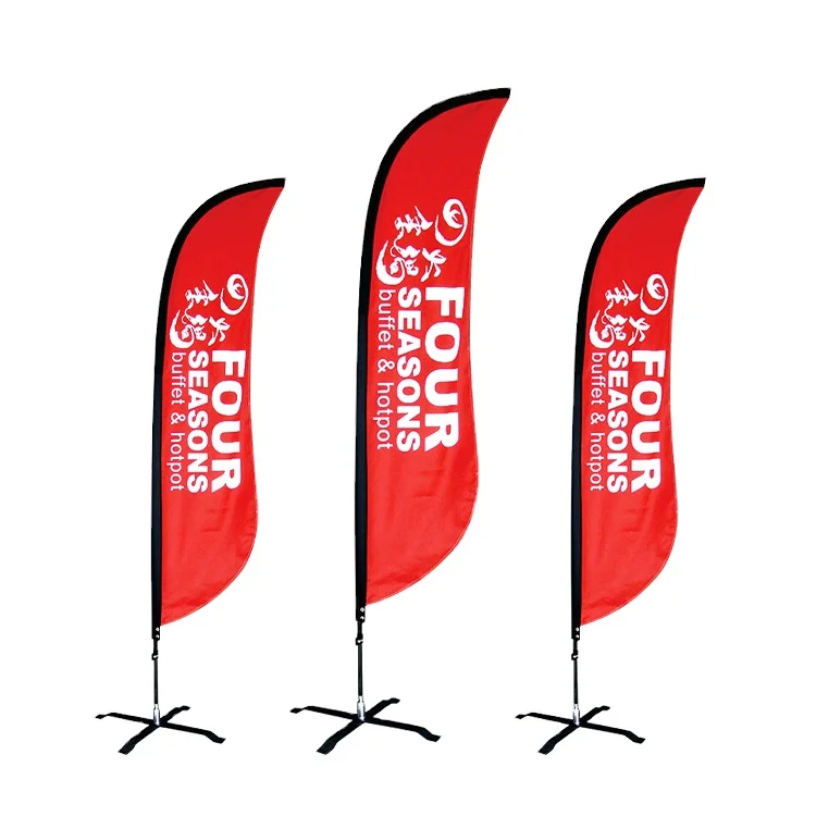 Custom Advertising Flying Banners Sublimation Printed Bali Bow Sail Swooper Teardrop Flag Feather Flag Banners Beach Flags