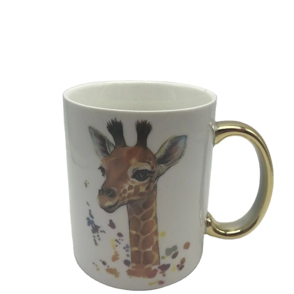 Wholesale Ceramic mugs Giraffe Shape Porcelain cups for coffee