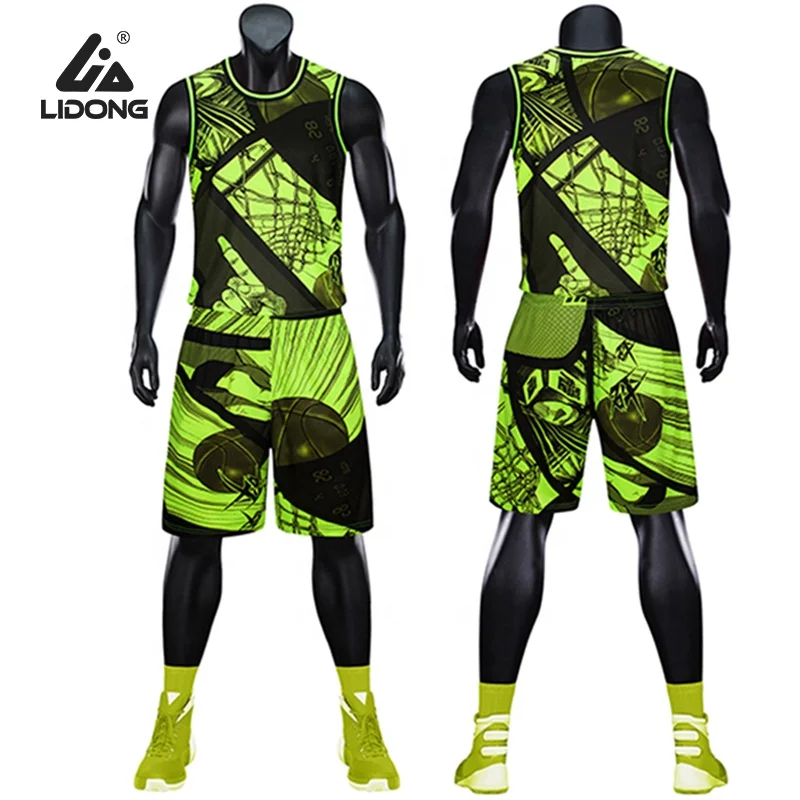 Оптовая продажа, персонализированные футбольные майки Lidong для баскетбола, форма для баскетбола с логотипом зеленого цвета, сделано в Китае