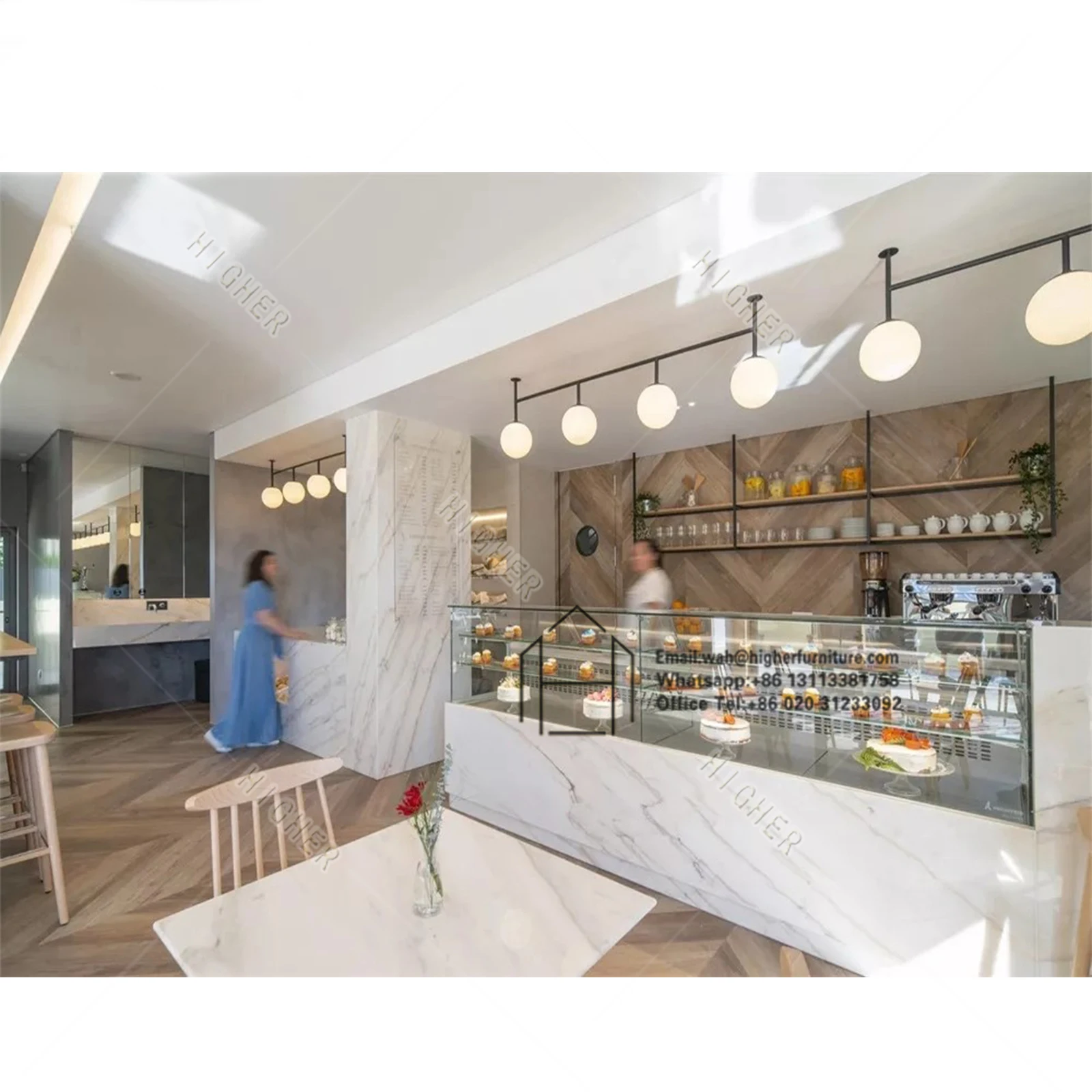 Customized cake display counter bakery shop cake shopping mall food kiosk design ideas