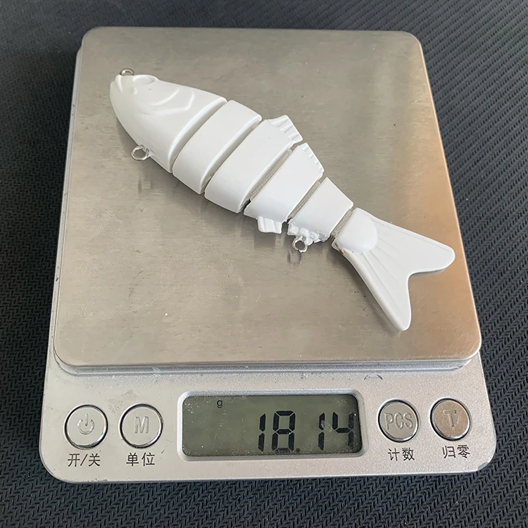 LVDE Super blank lures unpainted 4inch 20g 6 Segmented Shad Fish Lure body fishing lure