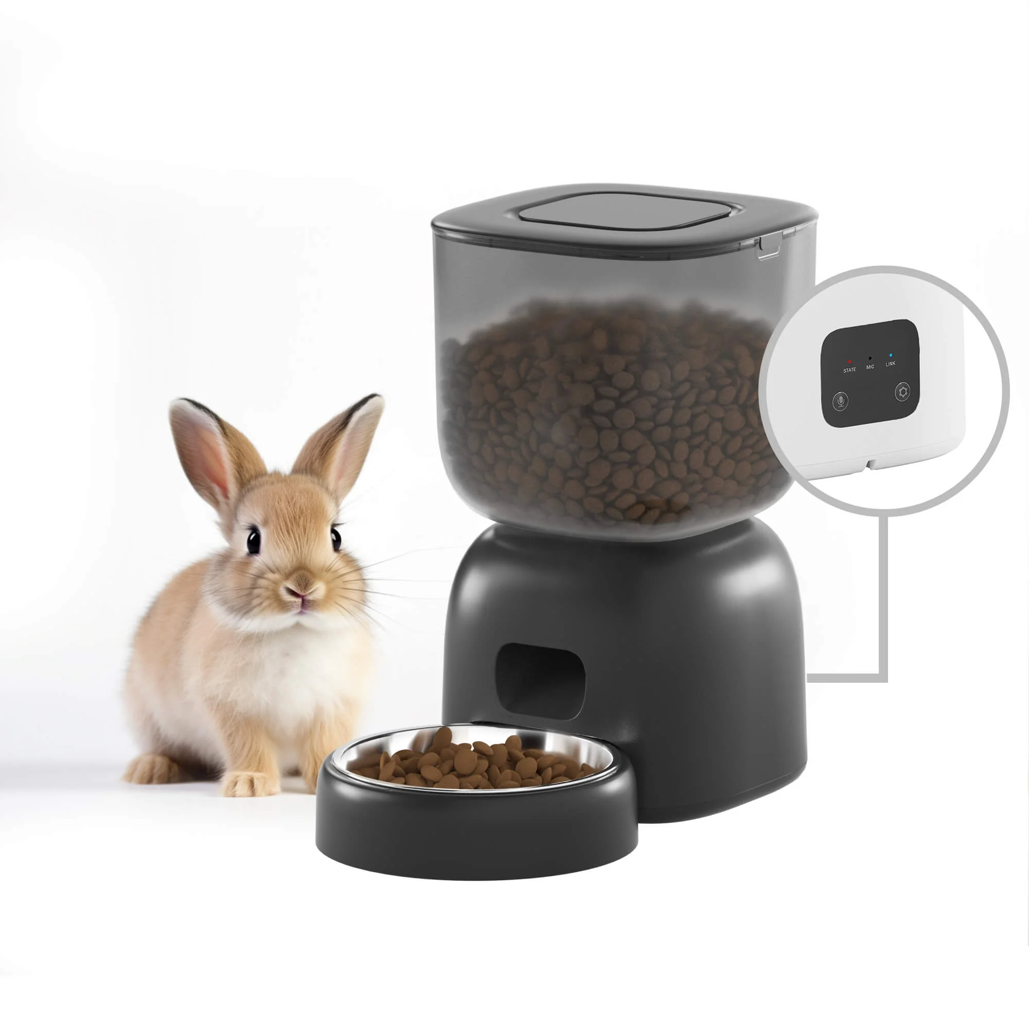 Petwant New Arrival Visible 3L Pet Dog Food Dispenser Precise 1-4 Meals Portion Control Automatic Cat Feeder For Dry Food