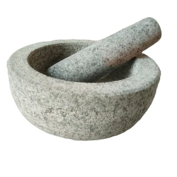 Stone Mortar and Pestle Set - Natural Granite Stone Grinder Bowl for Herbs, Spices, Garlic, Kitchen