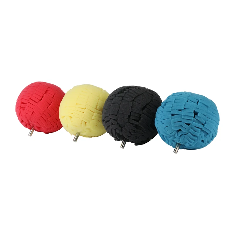 100mm  Drill  Metal red Polishing Sponge ball power cone for Automotive Car Wheel Hub Care
