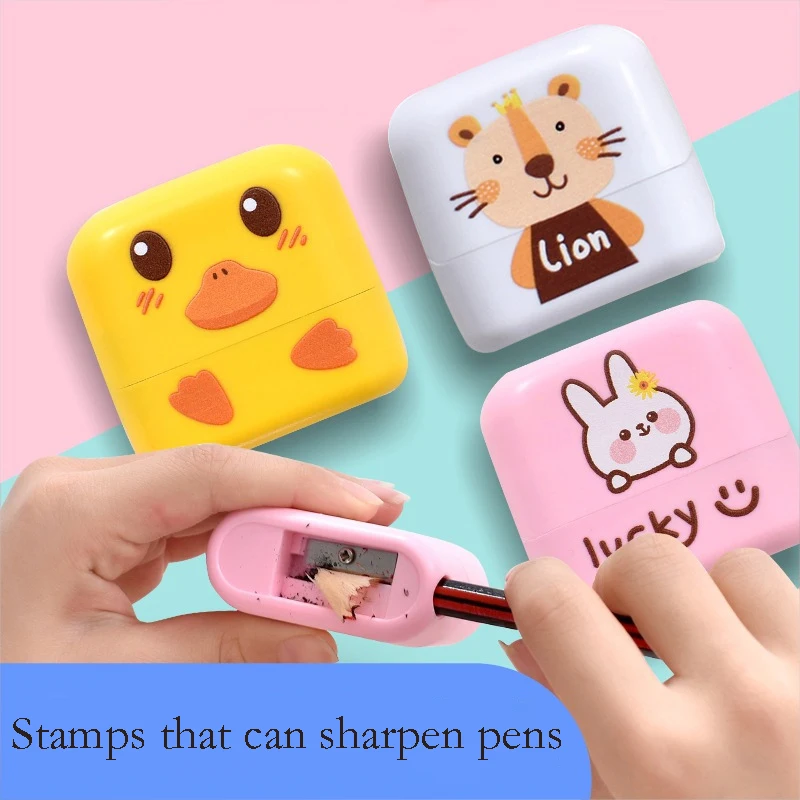 Pencil Sharpener Custom Name Stamps Cute Seal Stamp Toy Name Stamps For Kids