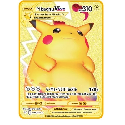 Poke mon Iron Shiny Cards English Charizard Mewtwo Pikachu Metal Cards Vmax Metal Gold Pack Game Collection Cards Gift Kids