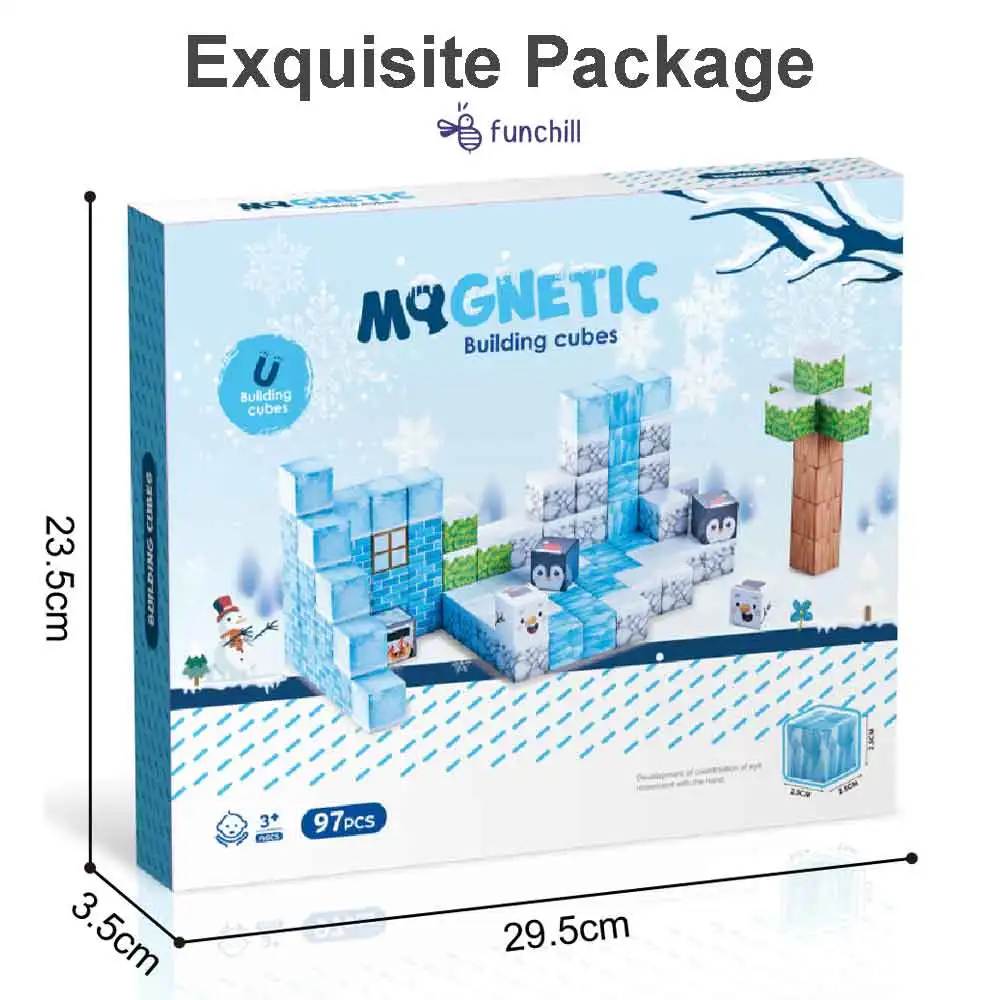 2.5CM Customize 97PCS Ice Snow World My Le Bricks Go World DIY 3D Puzzle Building Block Sets Custom Children Block