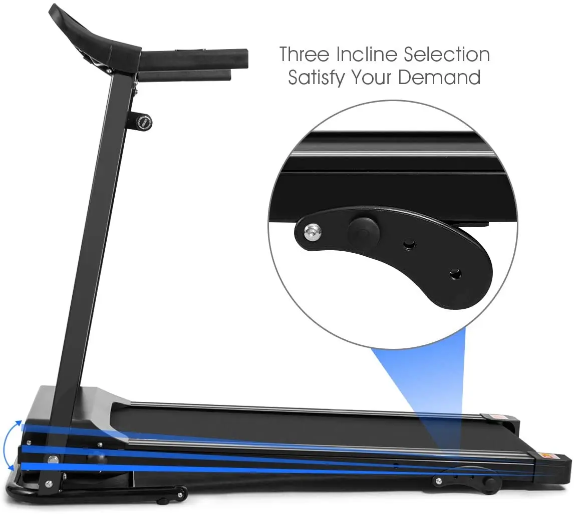 Milti-functional Display Screen Running Machine With Cup Holder Manual Inclines Folding Easy To Move Treadmill