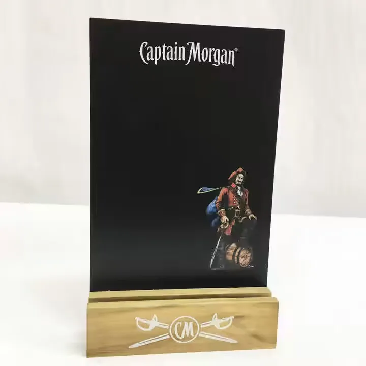 Factory Direct Price A1-A5 Sign Menu List Pine Beach Wood Base Table Top Display Stand For Restaurant Table