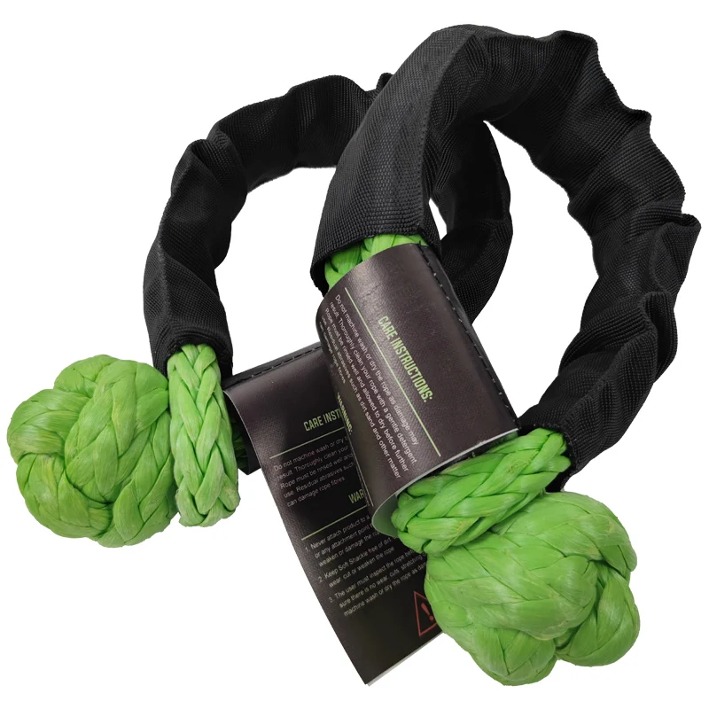 25mm 9m Reflective Kinetic Recovery Tow Rope Heavy Duty Nylon Double Braided with Soft Shackle