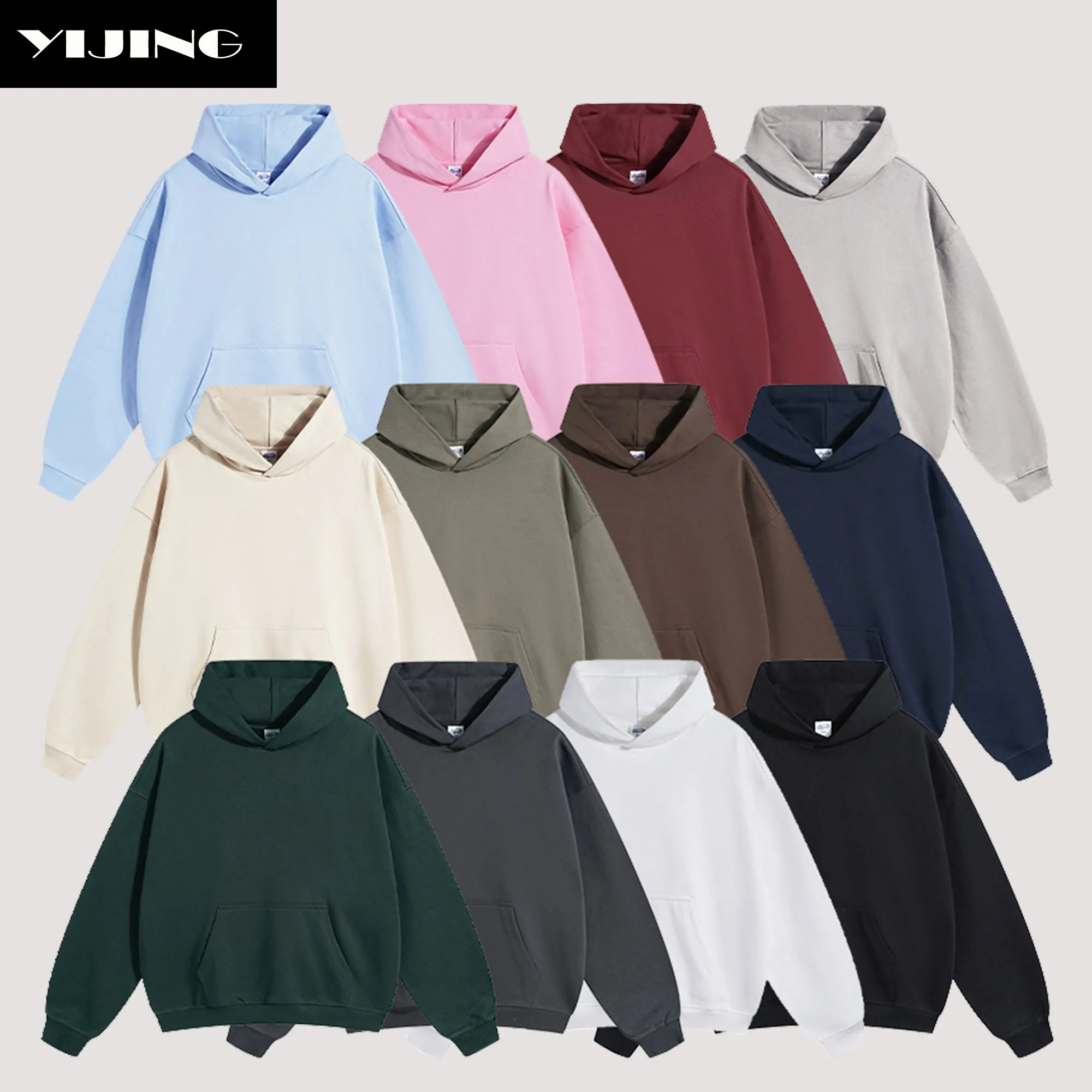 430 GSM оверсайз Толстовка мужская мода Толстовка Стильные толстовки для мужчин зимняя одежда