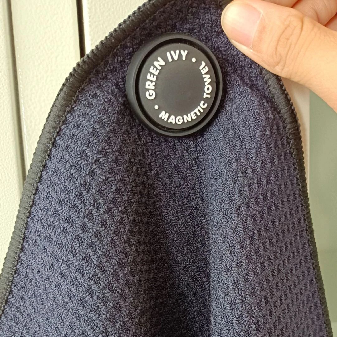 personalized sustainable micro fiber golf bag towels with magnet hang loop
