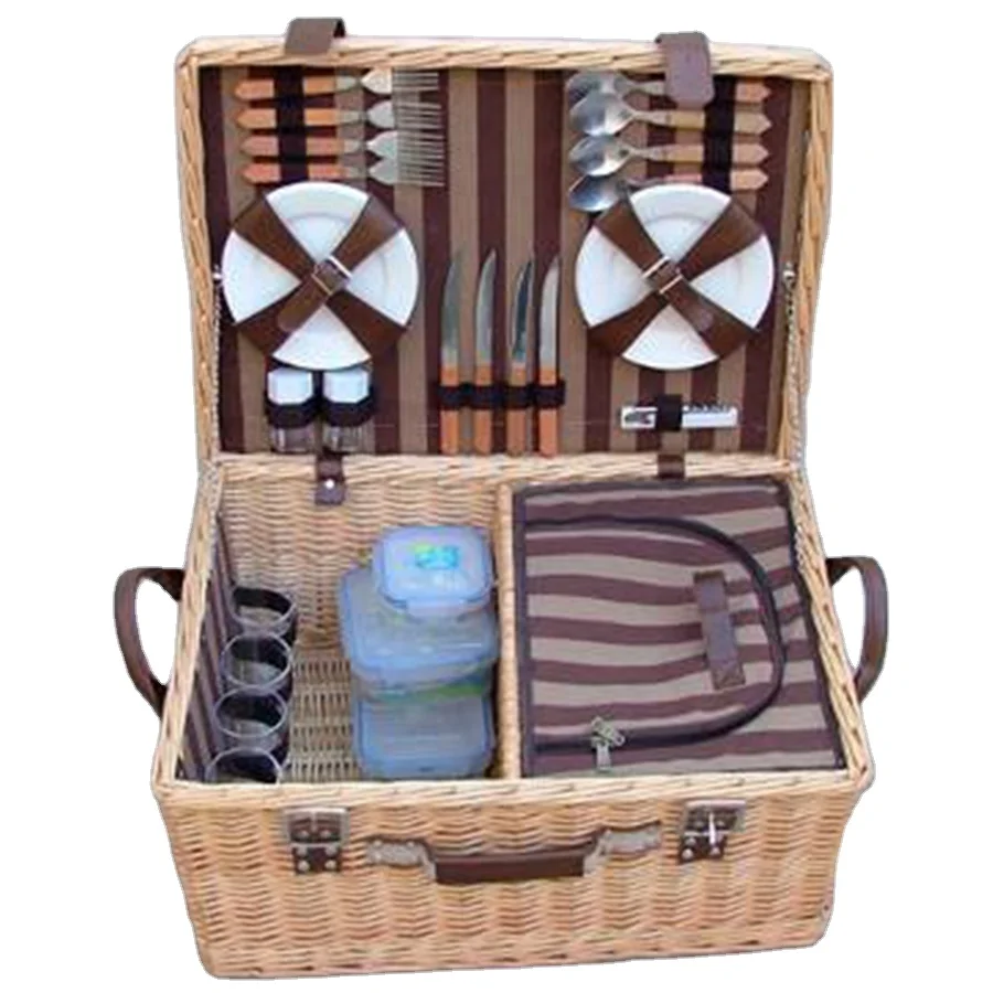 Good quality wholesale picnic basket rectangle large trip basket
