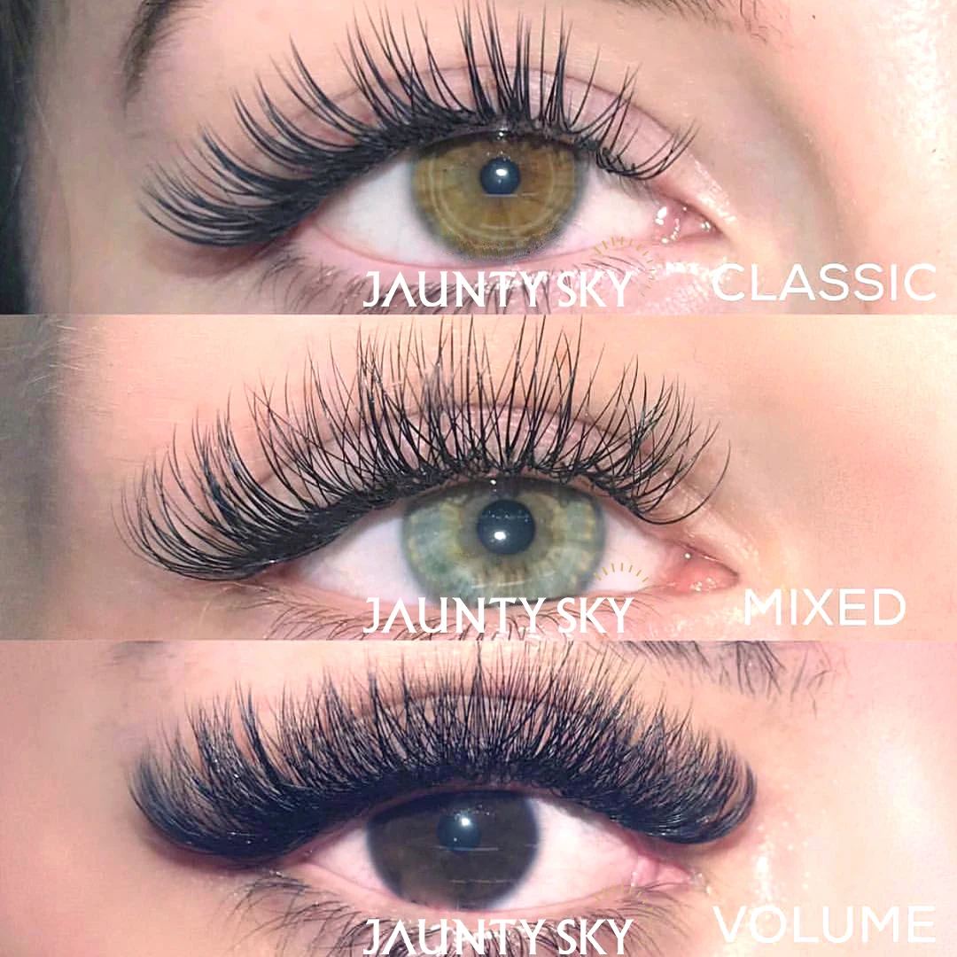 Jaunty Sky Factory Supplies Professional Private Label Pre-fanned 1 Second Blooming Private Label Eyelashes Extension Kits