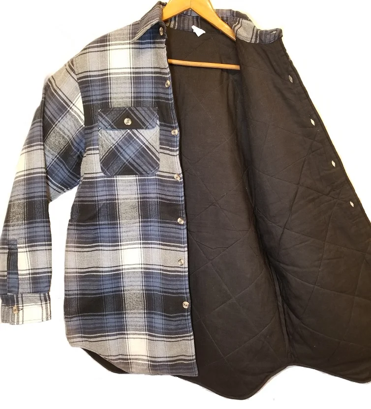
Cotton padded plaid quilted flannel Thermal shirt Working padded quilted flannel jacket Outdoor Flannel padded checked shirt 