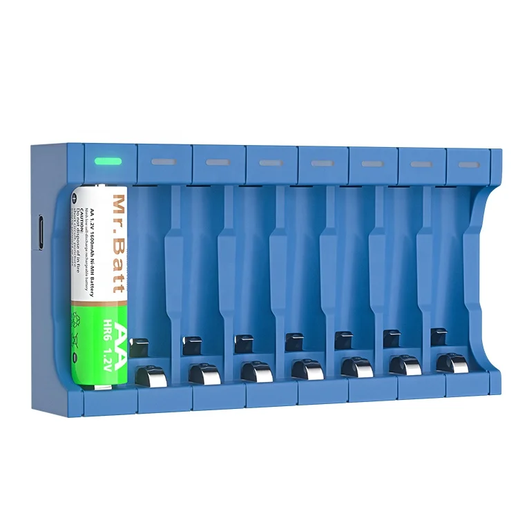 
Fast Charging Universal NIMH 8 Slots Type C 1.2V AA AAA NI-MH NI-CD Smart Rechargeable USB Battery Charger 