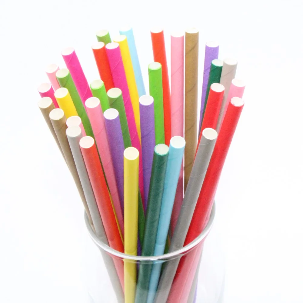 Factory direct drinking straw wrapping paper straw brown 12mm bubble tea  paper straw bag hat