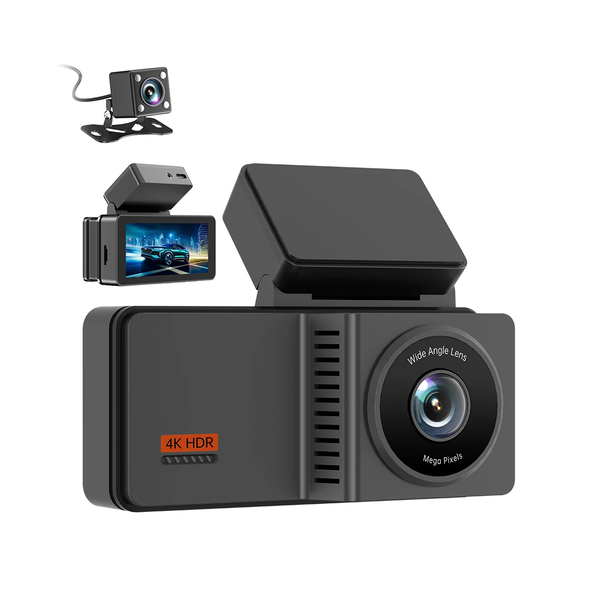 Широкоугольный видеорегистратор с 170 градусами 1080p передний и задний 4k gps Wi-Fi двойная камера зеркало автомобиля черный ящик