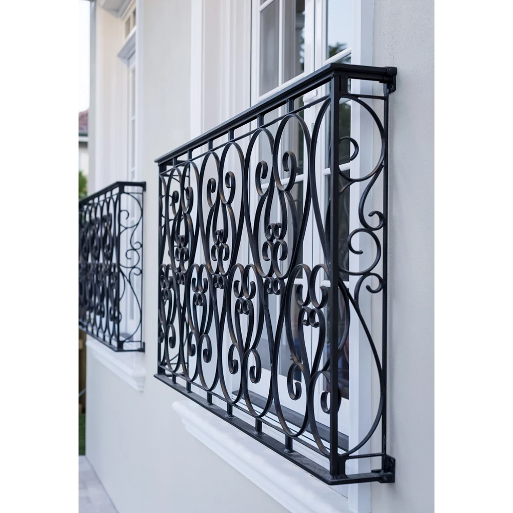 Luxury Wrought Iron Handrails Indoor Stairs Iron Railing Custom Iron Stair Railing