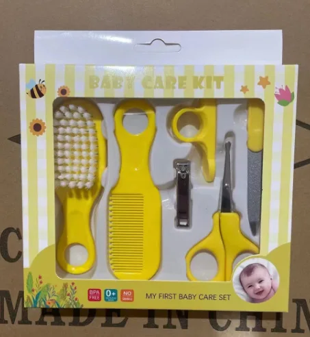 Baby Grooming and Healthcare Kit, Portable Baby Safety Care Set with Hair Brush Comb Nail Clipper for Newborn Infant