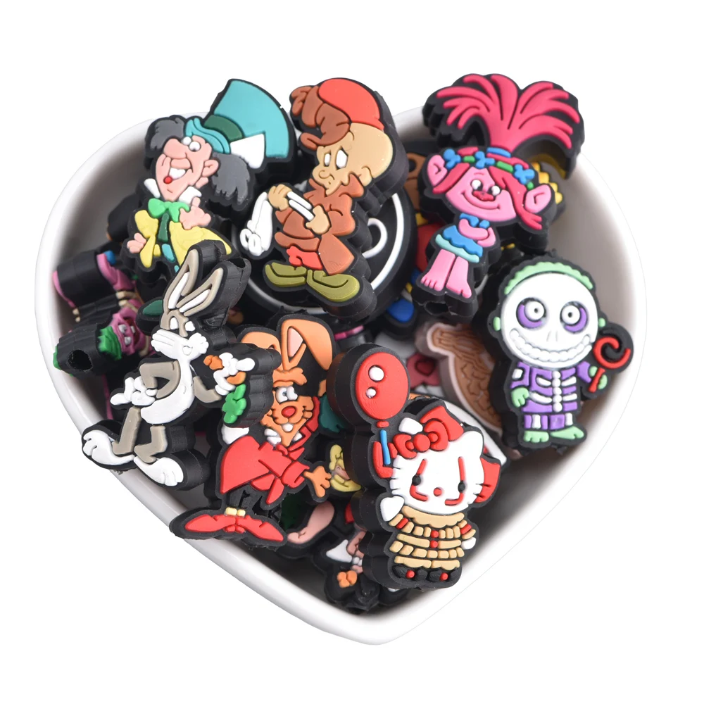 Factory Custom Silicone Beads Wholesale Soft BPA Free Silicone Baby Teether Set Hot Sale Halloween Silicone Focal Beads Toys