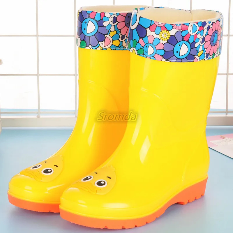 High Quality Lovely Children Rainshoes PVC Rain Boots Plastic Waterproof Rainboots