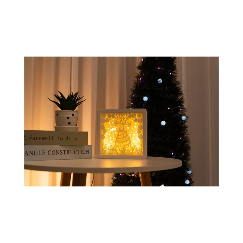 Paper Cut Light Box 3D Shadow Box Frame Wall Art Led Night Light Shadow Box paper carving light