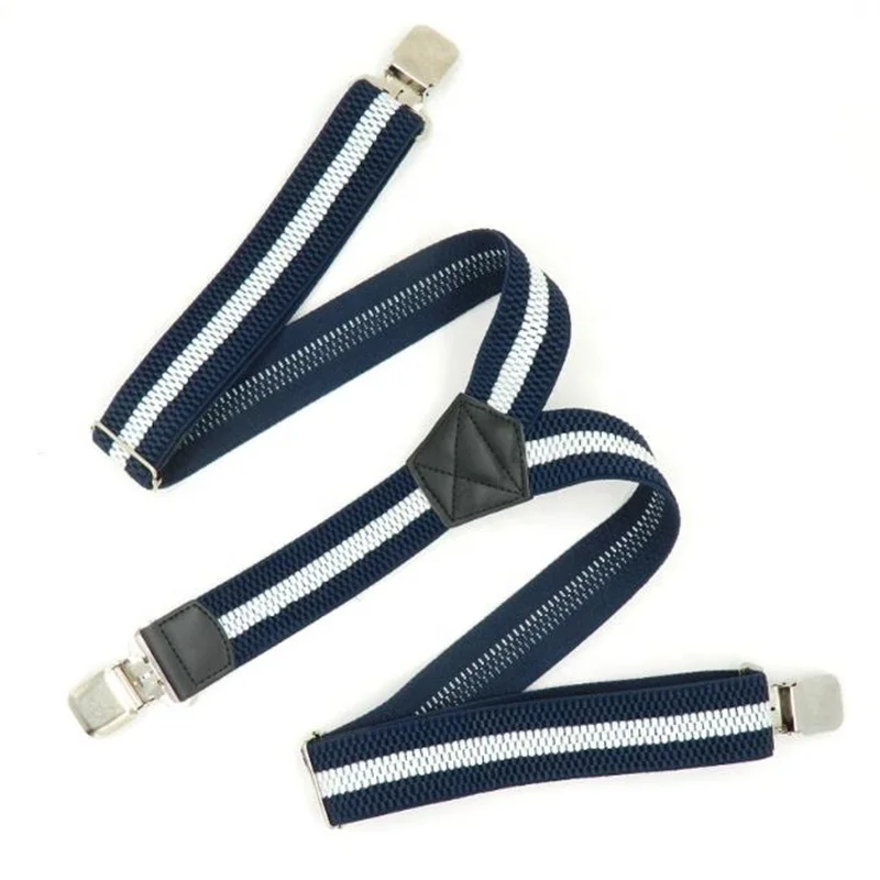 personalized fashion mens multi color stripe elastic suspenders for business party