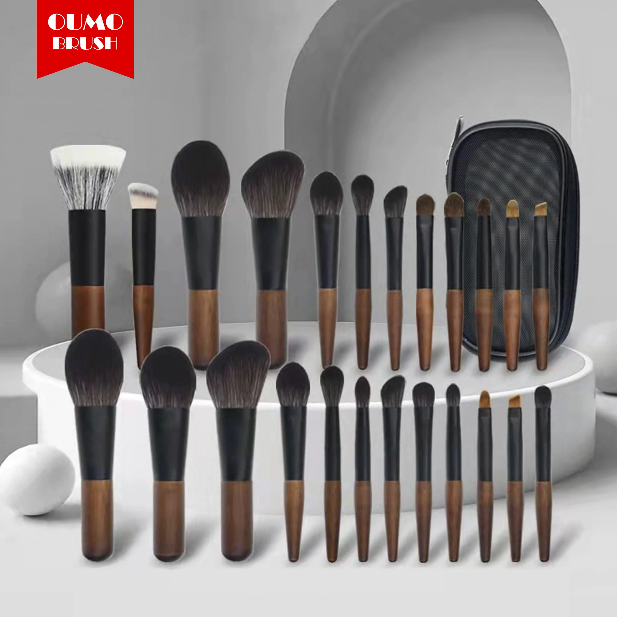 Oumo BRUSH--8/12 шт Мини Путешествия набор кистей для макияжа синтетические волосы кисти для макияжа с сумкой метка частного назначения