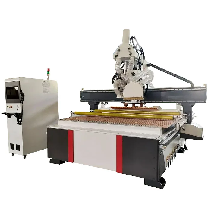 2030 2040 2140 Woodworking Machinery 3D Wood Engraving Cutting Auto Tools Change 9kw ATC Wood CNC Router Machine with Saw Blade