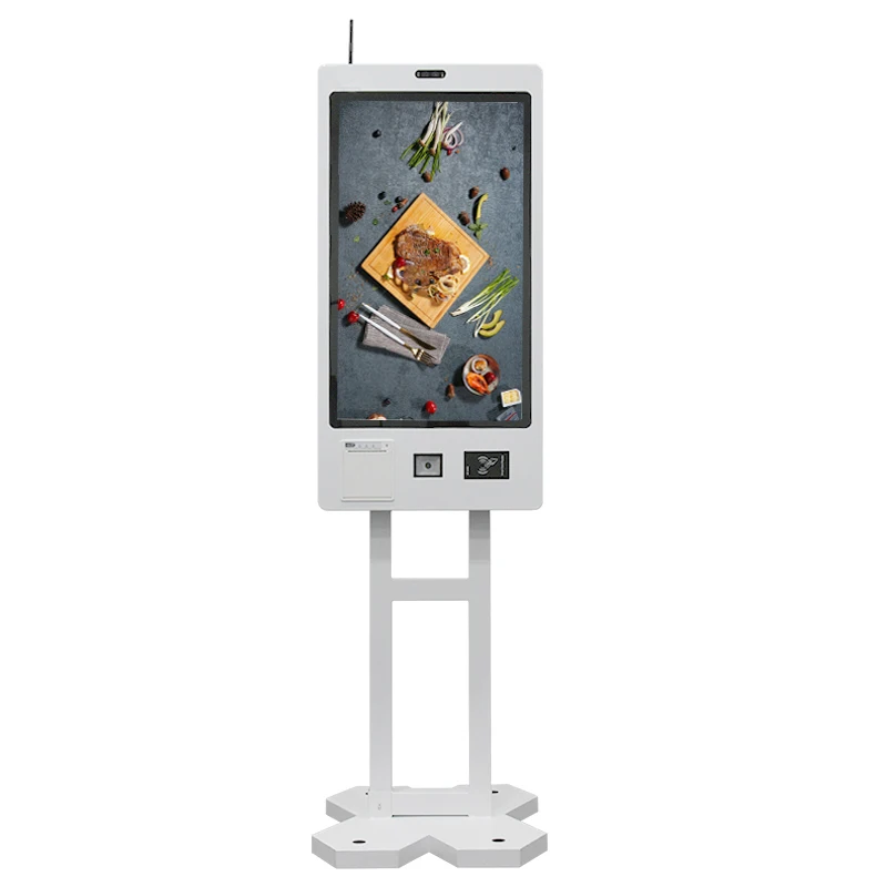 Crtly 21.5' kiosk self service ticket ordering coffee checkout machine payment stand wall mounted kiosk