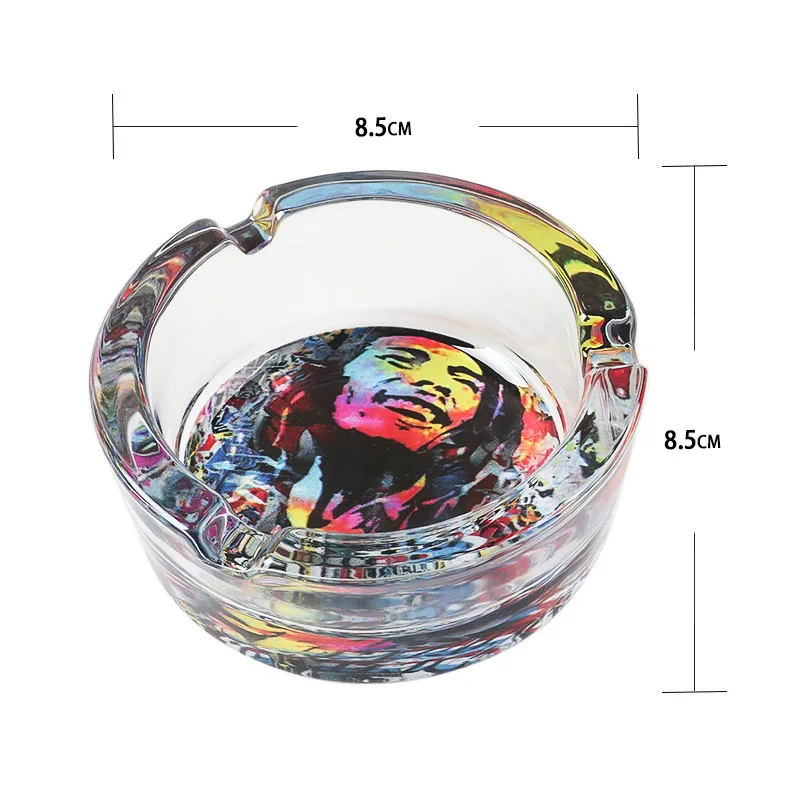 Wholesale Custom Design Logo Ash Tray Smokeless Round Pocket Glass Cigar Ashtray