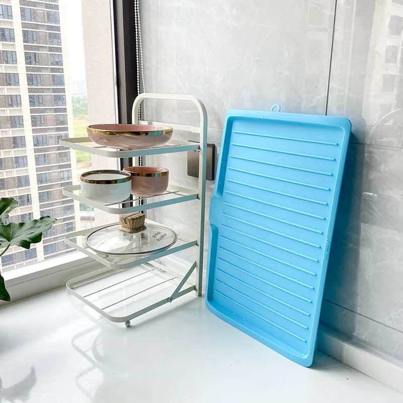 Multifunctional Storage Tea Tray Household Plastic Fruit Tray Drainer Sink Clothes Rack Washing Display Classification Tray
