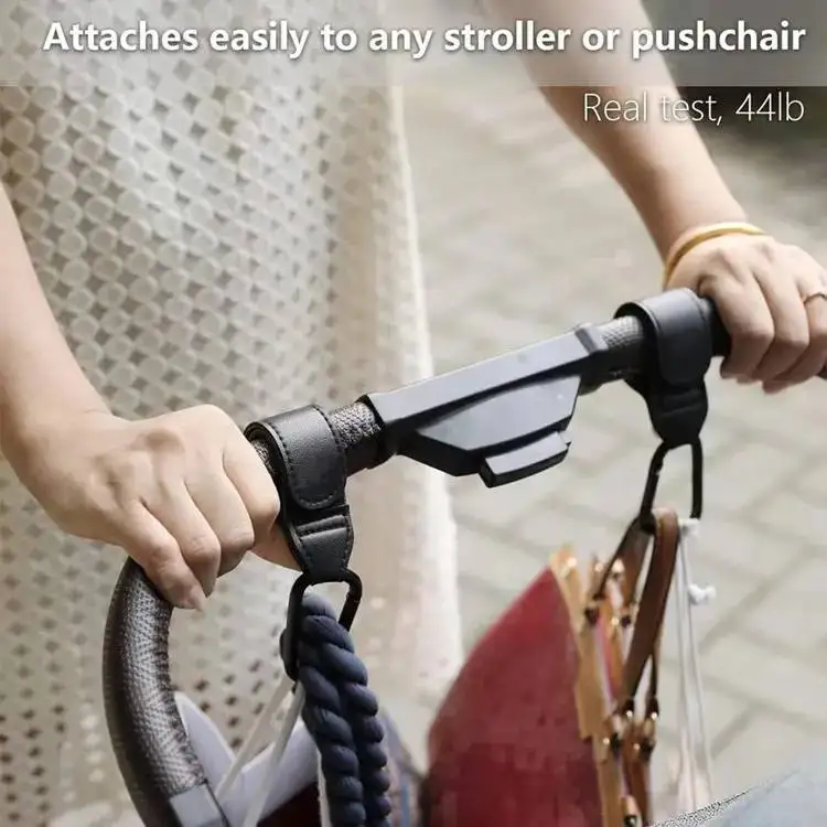 Custom Stroller Hooks for Diaper Bag Durable Leather Straps Diaper Bag Hooks Clips for Stroller Wheelchair Shopping Carts
