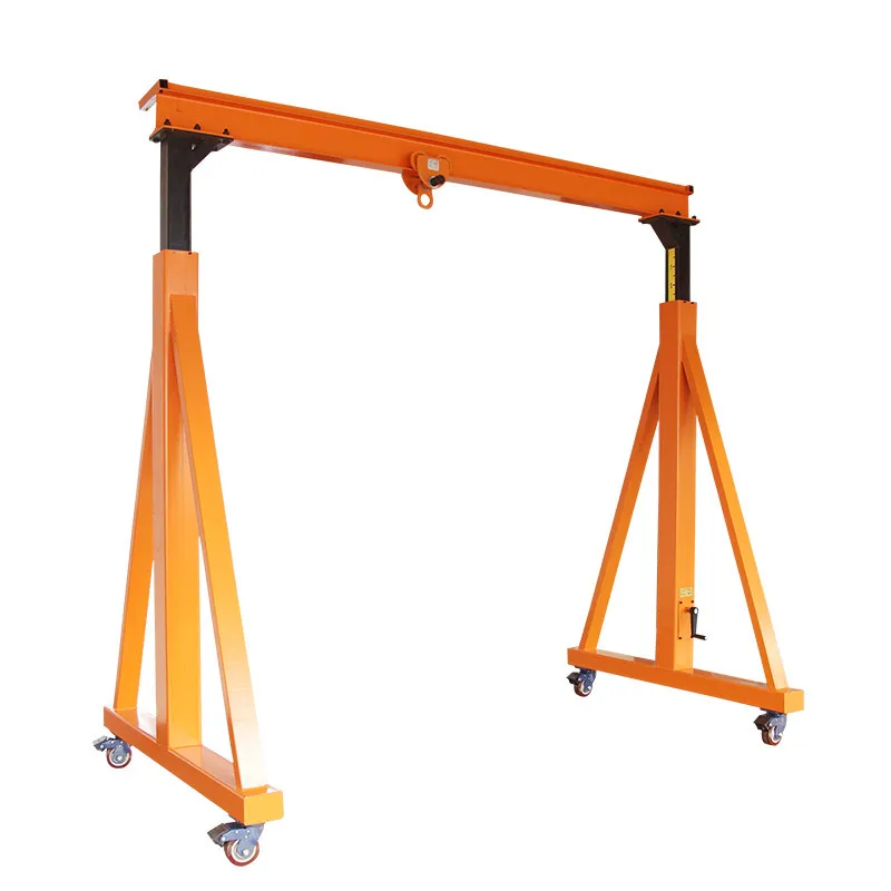 1 2 3 5 10 12 T height adjustable steel portable mobile gantry crane by hand winch
