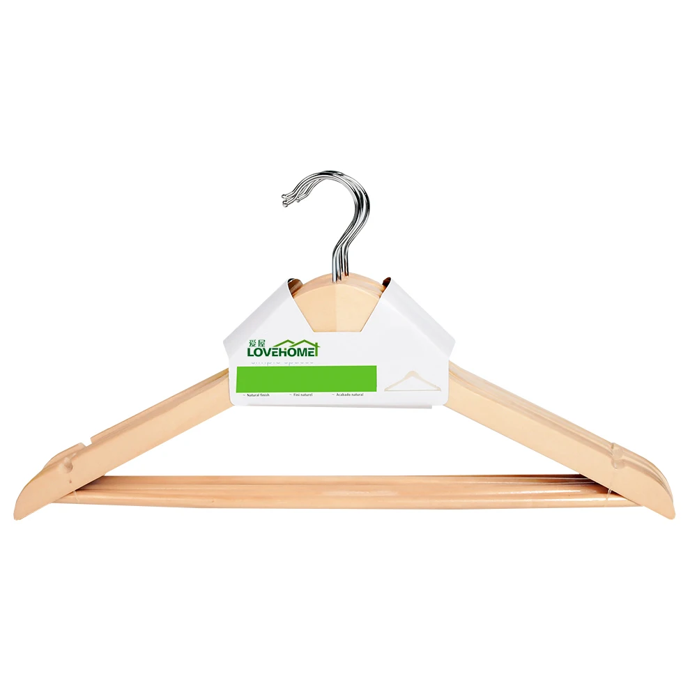Wholesale Clothing Pants Clip Wooden Suit Clothes Hangers With Clip