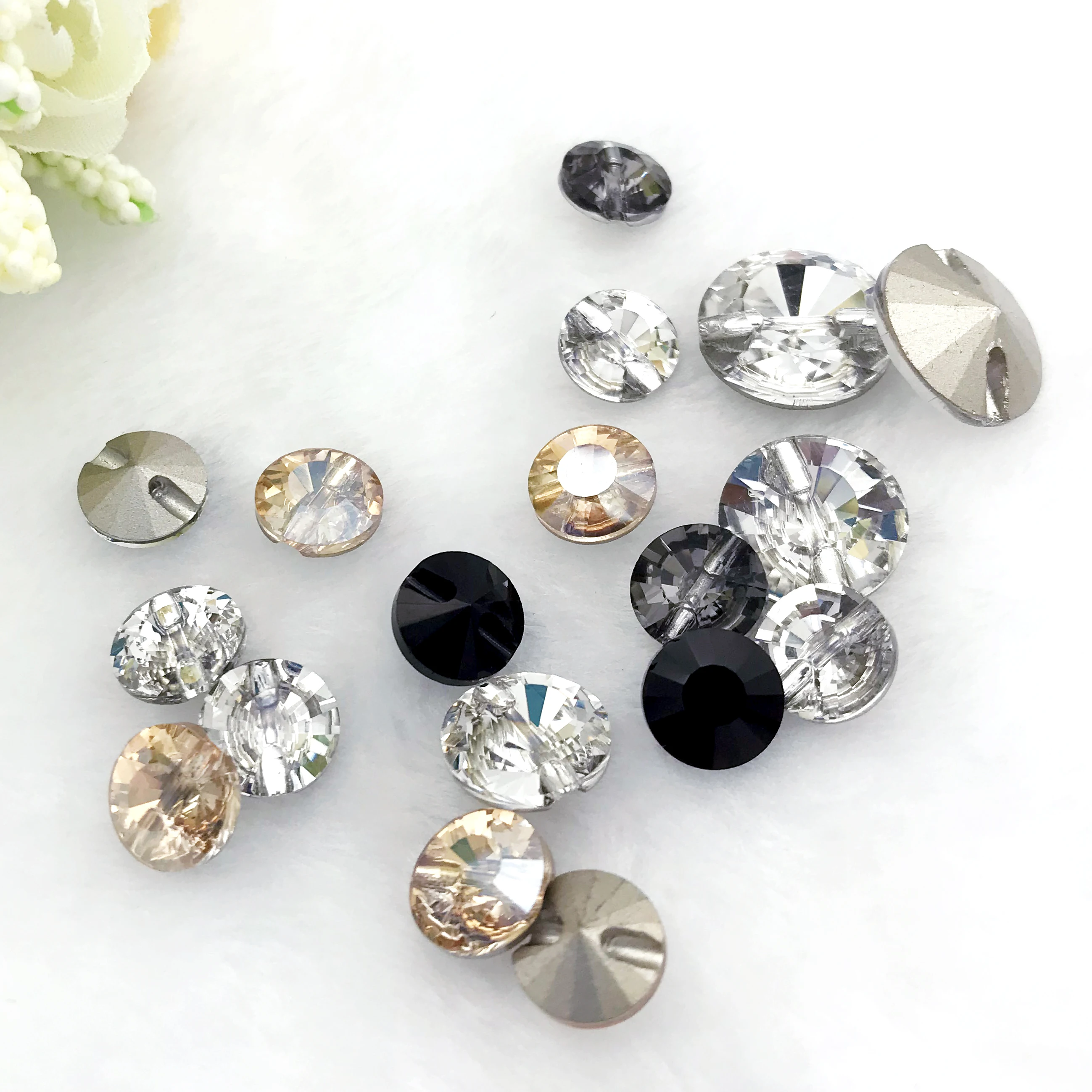 12mm rhinestone crystal diamond shaped buttons for sweater