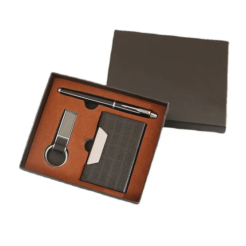 Custom Promotional Products Gift Set Pen Business Card Holder Keychain Set   other promotional & business gifts