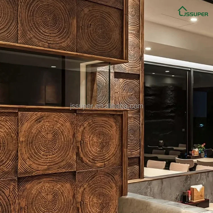 1200*300mm Big Size Wooden looks Polyurethane 3D PU Indoor And Outdoor Artificial Stone Panel