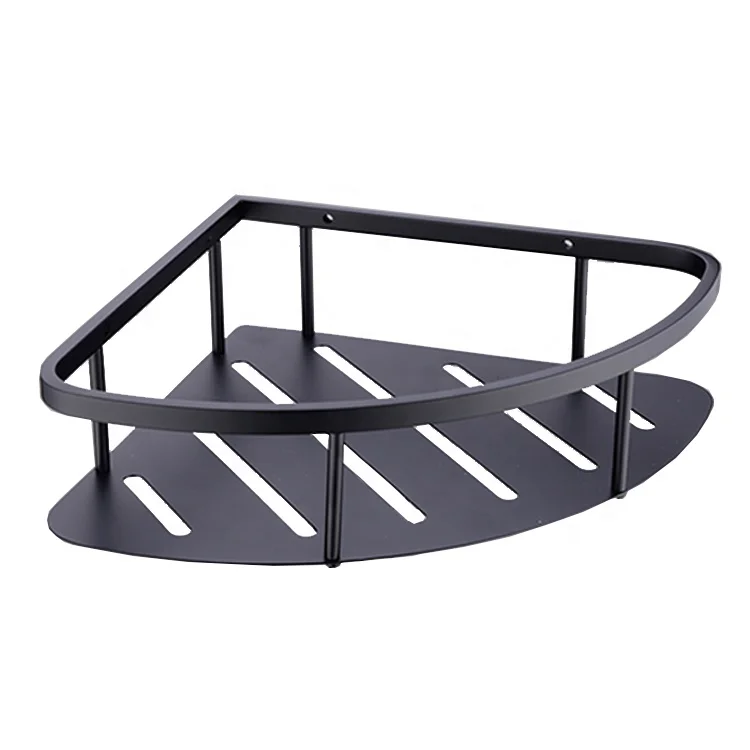 Stainless Iron Adhesive Corner Shower Caddy Rack Bathroom Corner Shelf