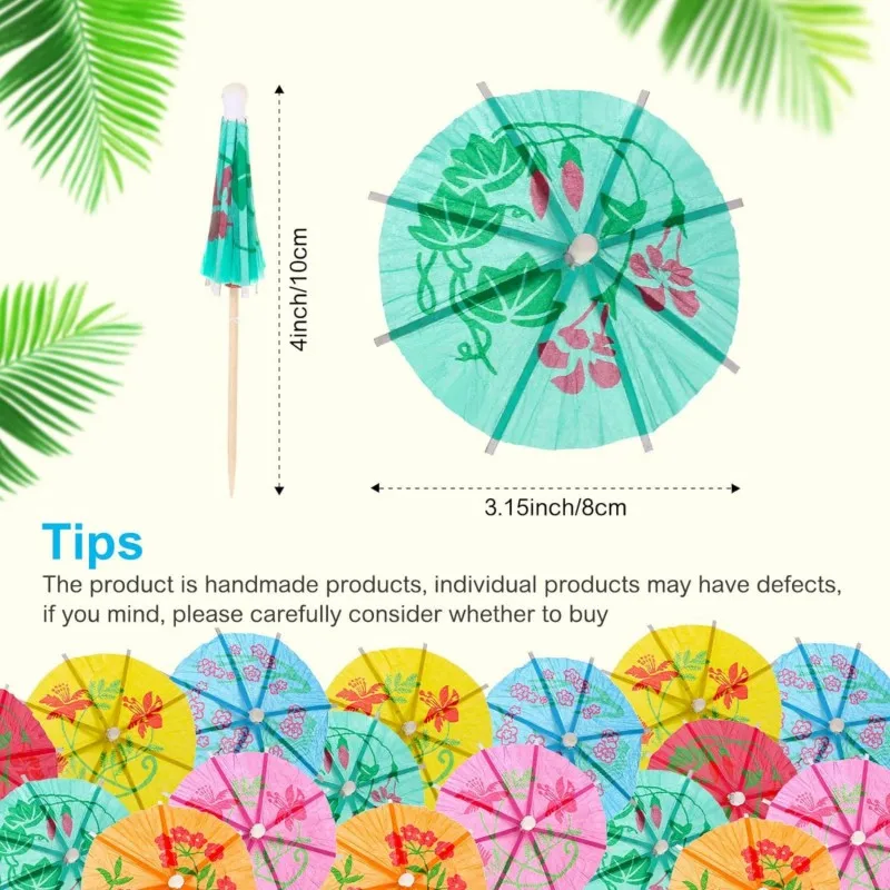 Wholesale Multi Color Mini Decorative Wooden Cocktail Umbrella Toothpicks
