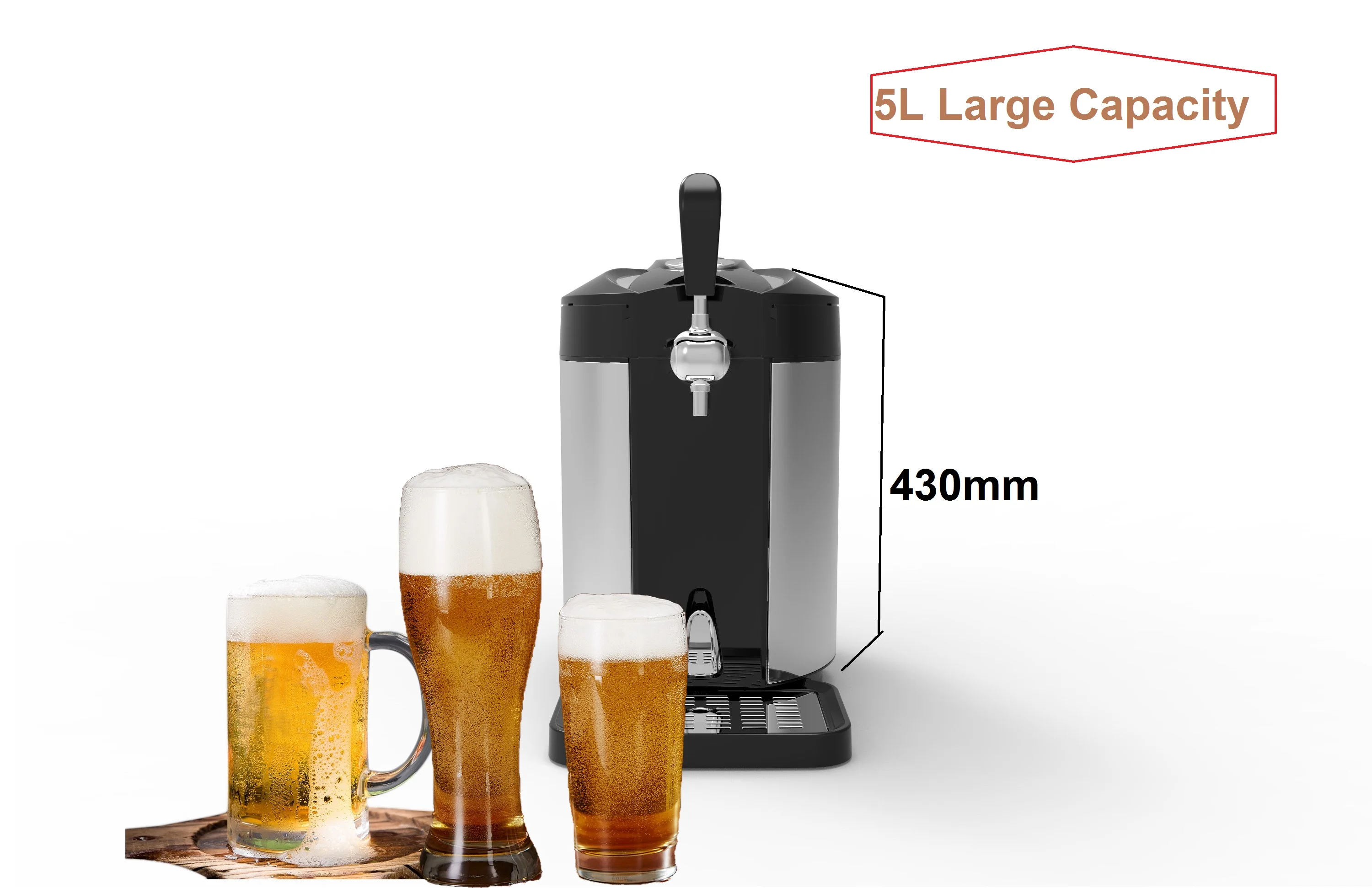 WEILI Modern Black Portable Plastic 5L Mobile Keg Beer Softdrink Dispenser Truck