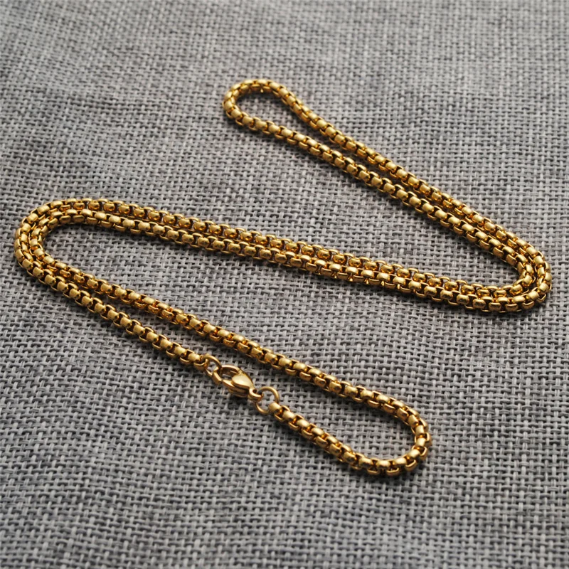 Wholesale Crude Link Chain 18k Gold Plated Stainless Steel Necklace Gold And Silver Diy Handmade Chain