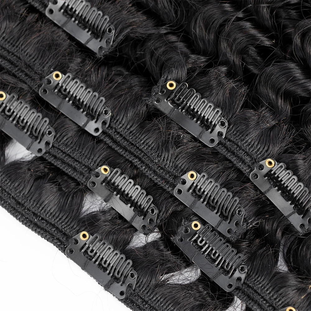 Wholesale Kinky Straight Yaki Cuticle Virgin Remy Kinky Curly Human Hair Clip In Hair Extensions