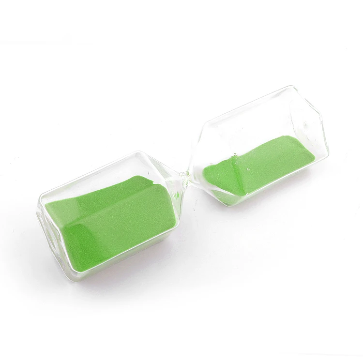 green 5.1 Inch White Sand Clock.Large Sand Watch 2 Min. Colorful Hour Glass Sandglass for Kids